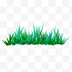 绿色的草丛图片_手绘绿色植物春天绿色的草丛