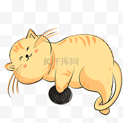 手绘动物小猫插画