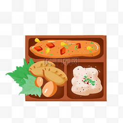 食物手绘插画图片_美味中式午餐手绘插画