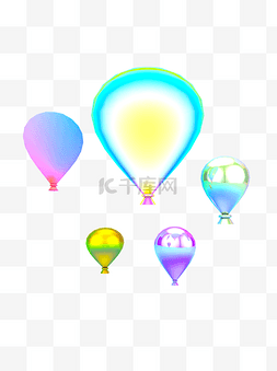 时尚多彩立体气球电商C4D装饰元素