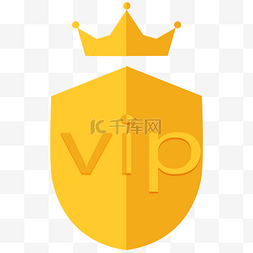 vip会员标志图片_金色立体皇冠VIP字母