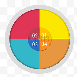 矢量分类标签图片_扇形拼图彩色流程图