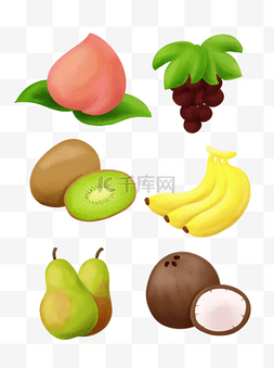 新鲜香果图片_简约手绘水果新鲜健康食品可商用