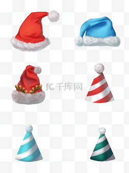 圣诞节各种款式帽子套图