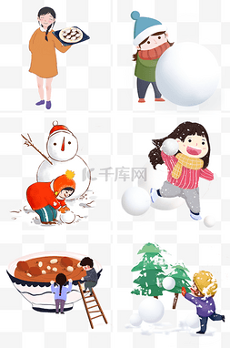 美味饺子的素材图片_冬季人物合集插画