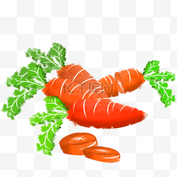 一堆水彩风格蔬菜胡萝卜