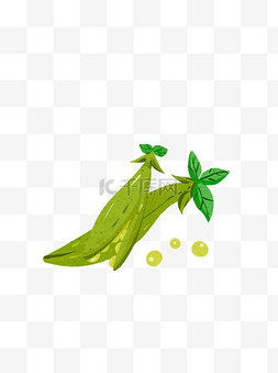 健康蔬菜插画图片_荷兰豆手绘蔬菜食物卡通插画元素
