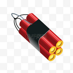 爆炸弹框图片_一捆红色炸弹插画