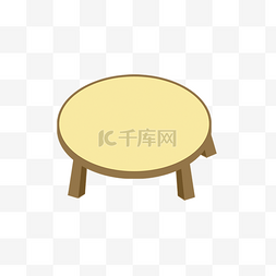 原木圆形可爱小桌子