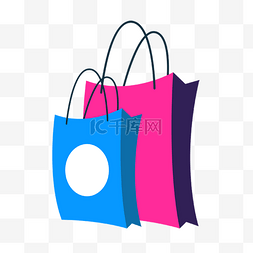 商场狂欢活动图片_彩色卡通礼品购物袋