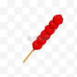 红色创意枫叶背景图片_传统美食冰糖葫芦插画