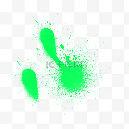 绿色油漆喷溅效果元素