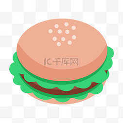 手绘食物面包图片_2.5D美食快餐汉堡