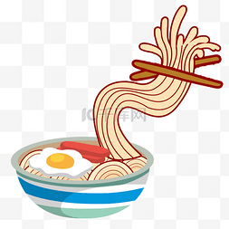 中国地方美食图片_一碗煎蛋面条免抠图