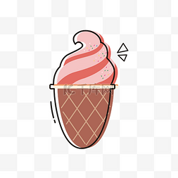 卡通冰淇淋夏季食物