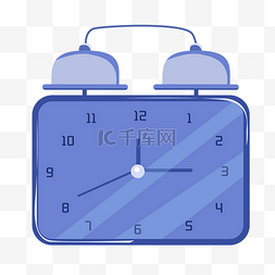 钟表数字图片_蓝色方形钟表插画