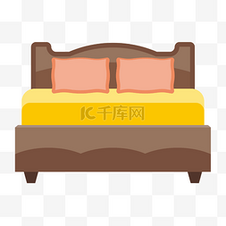 枕头床图片_卡通手绘床撞色高档大床