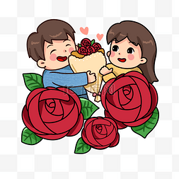 卡通手绘玫瑰花设计