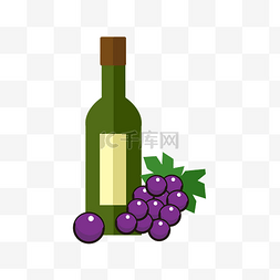 法国拉菲图片_矢量手绘葡萄酒葡萄
