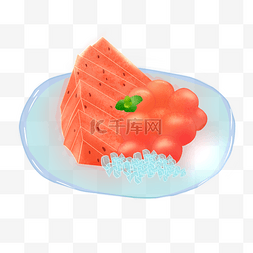 西瓜冰凉图片_暑假冰凉水果西瓜插图