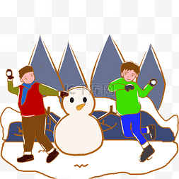 打雪仗的小孩图片_在寒冷的冬季打雪仗