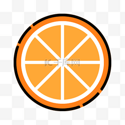 橘色橘子图片_mbe风格水果果蔬橙子手绘插画psd