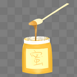 多色小勺陶瓷勺子图片_卡通手绘养生食物蜂蜜
