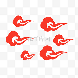 中国风云纹图片_手绘中国风红色云纹免扣素材