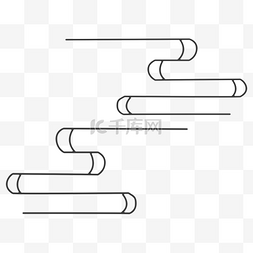 古风线条图片_黑色祥云古风线条装饰