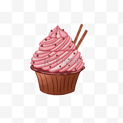 蛋糕小插画图片_杯子蛋糕面包插画