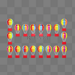 彩色热气球标签图片_天猫开新季彩色热气球c4d风格电商
