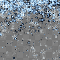 雪图片_蓝色雪花飘浮元素