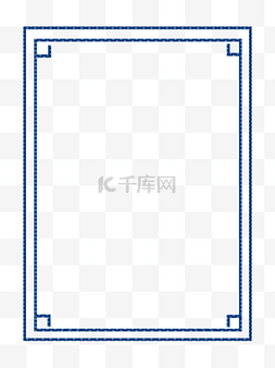 复古小装饰图片_中国风青花小边框png下载