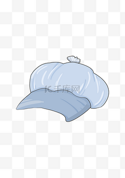 城市保卫者帽子蓝色扁平卡通