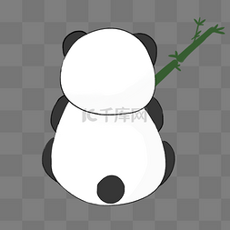 竹子的叶子图片_吃竹子的大熊猫插画