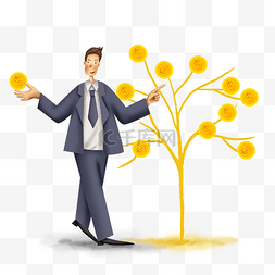 商务金融投资图片_金融投资黄金树和男人