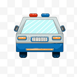 警车警察图片_手绘蓝色警车