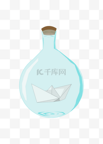 透明立体圆形图片素材_圆形蓝色漂流瓶装饰