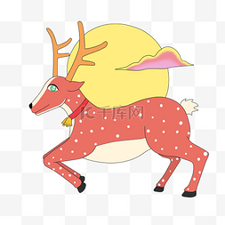 圣诞节矢量卡通可爱麋鹿