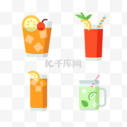 橙汁海报免费图片_夏季夏天水果饮料插画