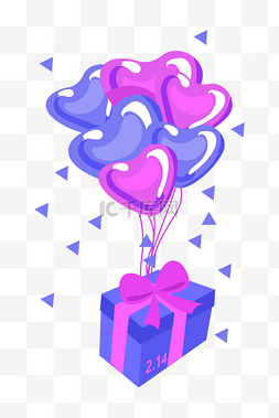 活性盒子图片_紫色爱心气球