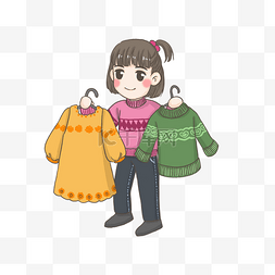 挑选图片_新年选新衣服PNG