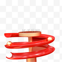 红色的螺旋滑梯免抠图