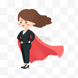 妇女节节日快乐图片_披着红披风的职场女性