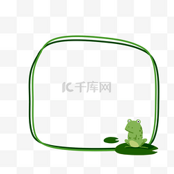 绿色的青蛙图片_手绘可爱的青蛙边框