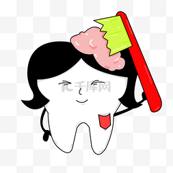牙齿和牙刷牙膏