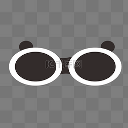 卡通黑色熊猫形状眼镜