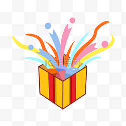 新年彩带礼物盒插画