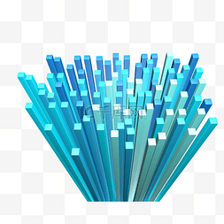 3D蓝色科技柱体矢量图