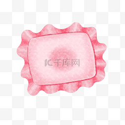 枕芯珍珠棉图片_可爱的粉色婴儿枕插画